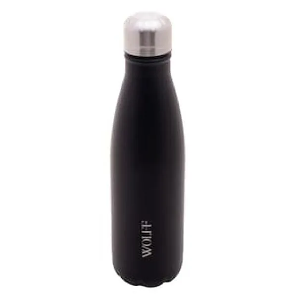 Garrafa Térmica Wolff Ice em Aço Inox com Parede Dupla Preta - 500ml