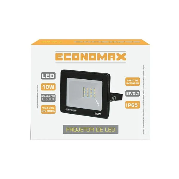 Refletor Led 10W Economax Branca Fria 6500K