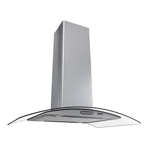 Coifa Terim Ilha Vidro Curvo Inox 75cm Inox 110V