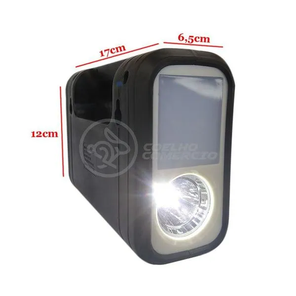 Kit Lanterna Placa Solar Carregador Portatil Emergência