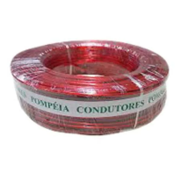 Fio Cabinho Auto Plastic Pompeia 1,50 MM 300V Rolo com 100 Metros Vermelho