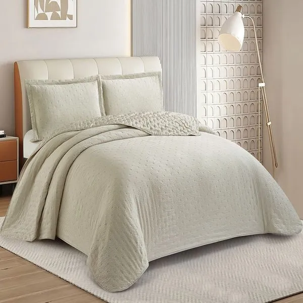 Kit Cobre Leito Colcha Anarruga 3 Peças Casal 220x240cm Fendi Sonhare