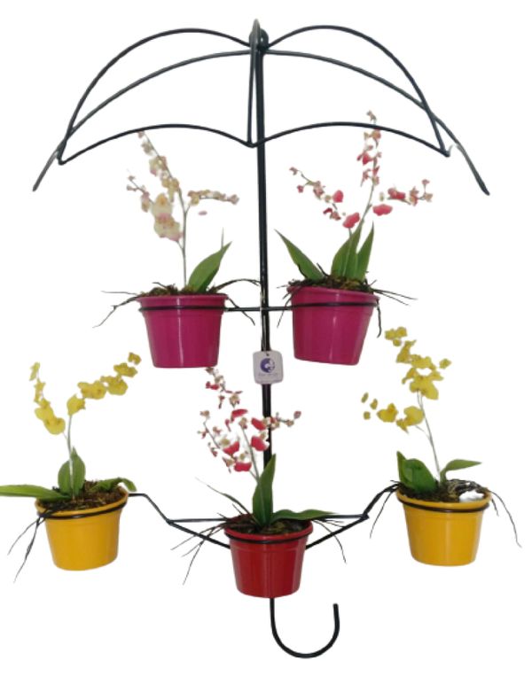 Suporte Plantas Guarda chuva Preto 5 Vasos