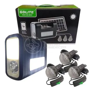 Kit Lanterna Placa Solar Carregador Portatil Emergência