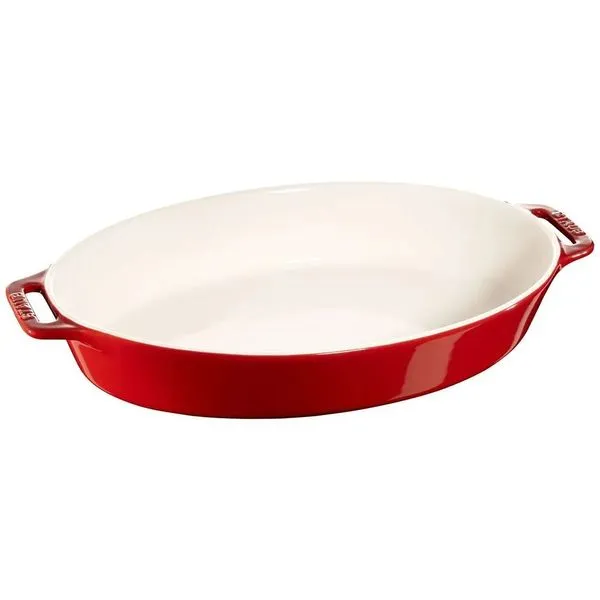 TRAVESSA OVAL STAUB EM CERÂMICA VERMELHO CEREJA 37CM 405111600