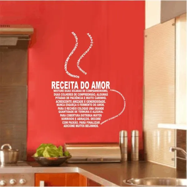 Adesivo de Parede Receita de Amor