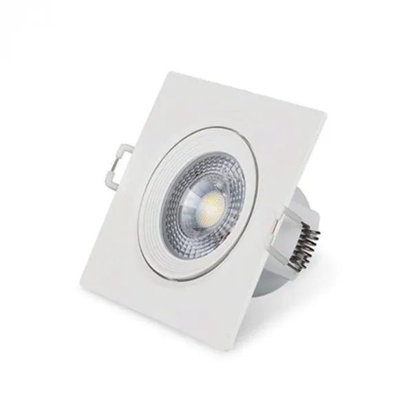 Spot Embutir Quadrado 5w Led Branco Branco - Bivolt