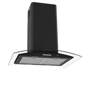 Coifa Terim Ilha Teto Vidro Curvo Black 75 cm Preto 110V