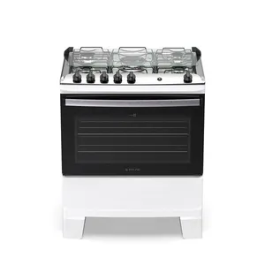 Fogão Atlas Agile Up 5 Bocas com Mesa Inox Tripla Chama e Acendimento Automático Bivolt Branco