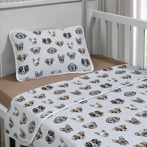 Jogo de Cama Tecebem Mini Cama Malha Estampado Agnes 3 Pçs Trigo
