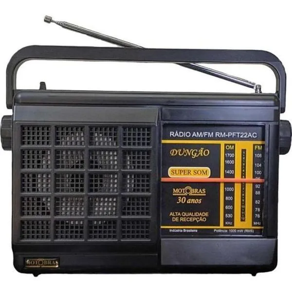 Rádio Portátil Motobras Am-fm 1000w Rm-pft22ac A Pilha