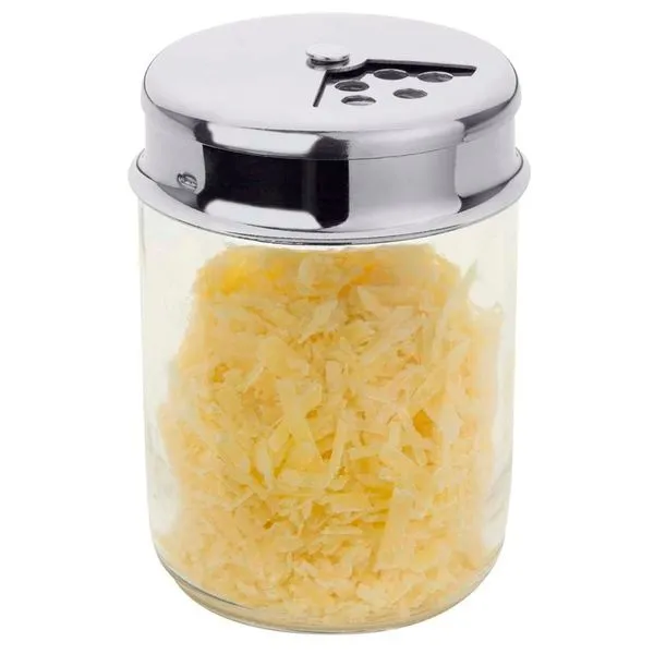 Queijeira com Tampa Forma em Vidro e Inox - 160 ml Transparente