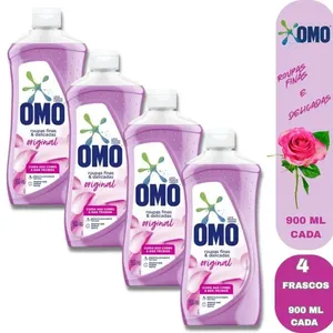 4 Lava Roupas Omo Para Roupas Finas e Delicadas 900Ml