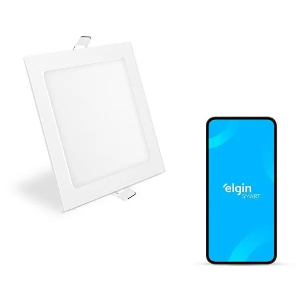 Luminária De Embutir Quadrada Smart 18W Compatível Com Alexa E Google Home Bivolt