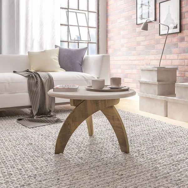 Mesa de Centro Jade - Artely Offwhite/Pinho