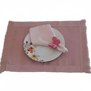 Jogo americano rosa 2 lugares americano tecido jacquard 51x35