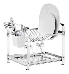 Escorredor De Pratos Em Aço Inox Com Porta Talher