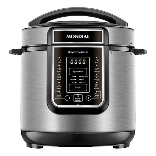 Panela de Pressão Elétrica 6L Mondial Master Cooker PE60 Preta Inox 127V