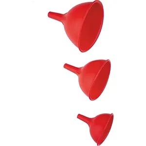 Conjunto 3 Peças Funil Silicone Cazza Vermelho