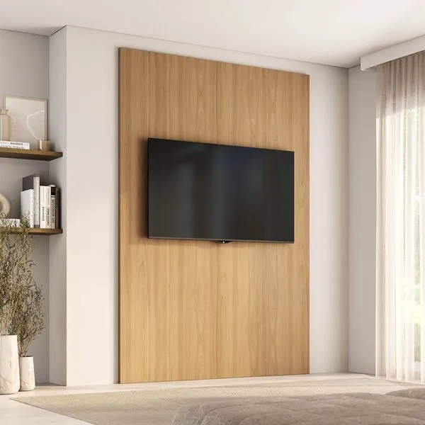 Painel para TV até 65 Polegadas 160cmx230cm Liso Aruá CabeCasa MadeiraOriginals Marrom Jatobá Jatoba