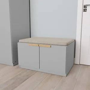 Banco 2 Portas 80cm Jade CabeCasa MadeiraOriginals Cinza Urbano
