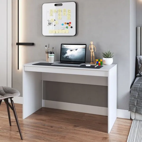 Escrivaninha Mesa Escritório Mesa Gamer B23 120cm Branca Branca