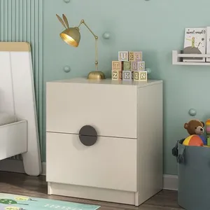 Mesa de Cabeceira Infantil com 2 Gavetas Joy Kids CabeCasa MadeiraOriginals Cinza