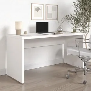 Escrivaninha Mesa Escritório em Tamburato Acabamento em BP Ficus 150cm CabeCasa MadeiraOriginals Branco