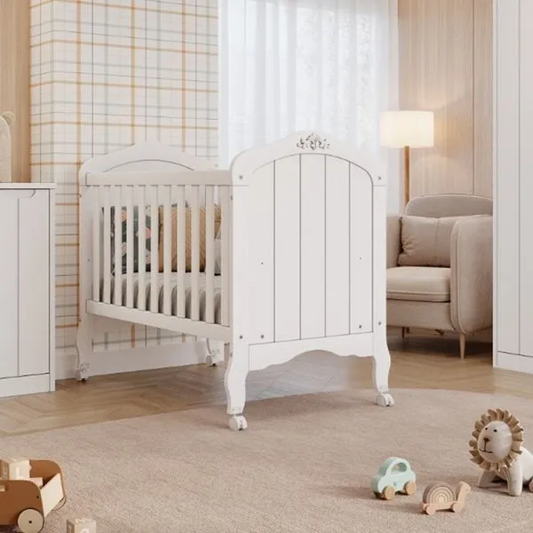 Berço Mini Cama Alegria Espresso Móveis Branco Acetinado