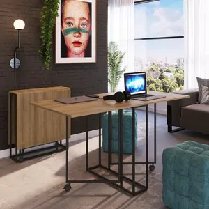 Mesa para Escritório Reunião 4 Lugares Dobrável 142cm Mel
