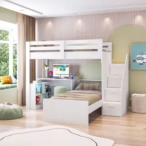 Beliche Star Office Infantil/ Juvenil Multifuncional com Escrivaninha Casatema Branco