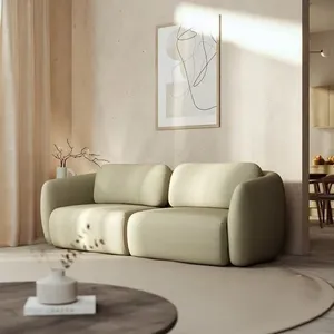 Sofá Modular 2 Lugares Bouclé Orla 190cm CabeCasa MadeiraOriginals Verde Água Verde Água