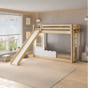 Beliche Montessoriana com Led, Janela e Escorregador New Garden Casatema Natural/Branco