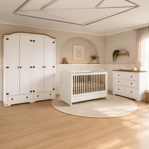 Quarto para Bebê Completo 6g Smile Creme/Carvalho