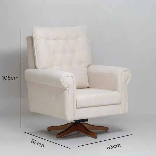 Poltrona de Amamentação Giratória e Balanço Nina Branco Off White Off White