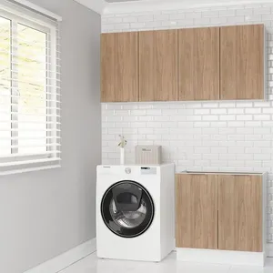 Conjunto Lavanderia Modulada 3 Peças sem Tampo com Rodapé Ipanema CabeCasa MadeiraMadeira Acácia