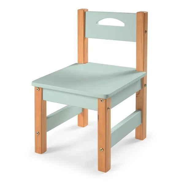Cadeira Infantil Pumba em Madeira Pinus e MDF Verde Bb e Amêndoa 58cm Verde BB/Amêndoa