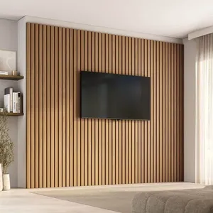 Painel Ripado para TV até 86 Polegadas 280cmx230cm Aruá CabeCasa MadeiraOriginals Marrom Jatobá Jatoba