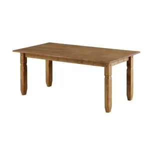 Mesa de Jantar Rústica em Madeira Pinus Cera Mel - Casatema