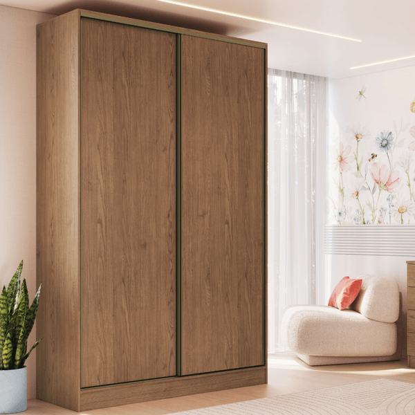 Guarda Roupa Modulado 2 Portas de Correr 2 Gavetas Requinte 100% MDF Macadâmia