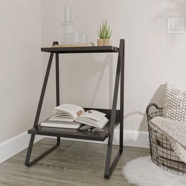 Mesa de Cabeceira Nicho em Aço Begônia CabeCasa MadeiraOriginals Preto Metálico Fosco Preto Metálico Fosco