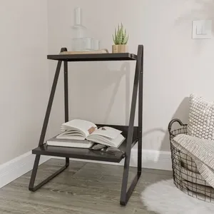 Mesa de Cabeceira Nicho em Aço Begônia CabeCasa MadeiraOriginals Preto Metálico Fosco Preto Metálico Fosco