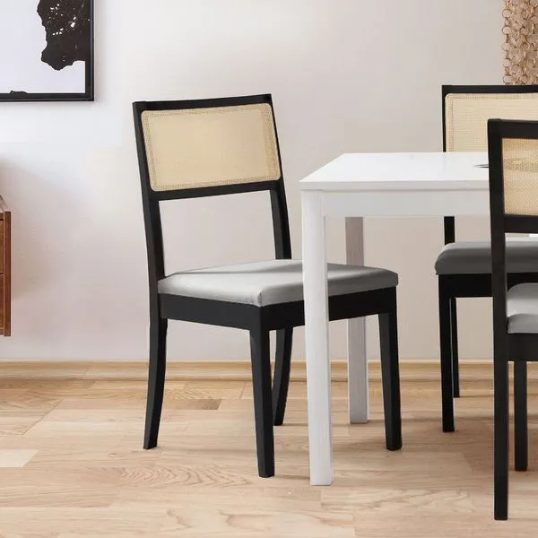 Cadeira Madeira Maciça Tiê CabeCasa MadeiraOriginals Preto/Cinza