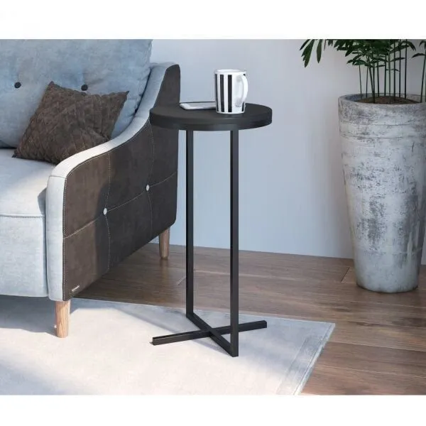Mesa Lateral Volpi Alta Artesano Preto Preto