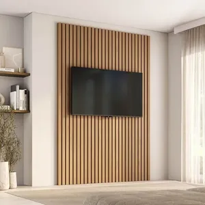 Painel Ripado para TV até 65 Polegadas 160cmx230cm Aruá CabeCasa MadeiraOriginals Marrom Jatobá Jatoba