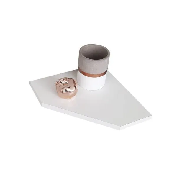 Prateleira de Canto Para Decoração de Ambientes em MDF Branco