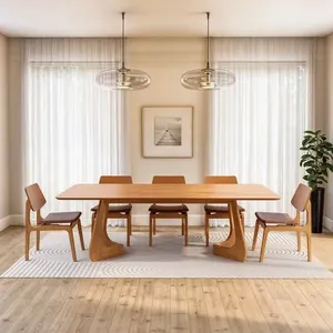 Kit Mesa de Jantar Paineira 240cm e 5 Cadeiras Jandaia CabeCasa MadeiraOriginals Caramelo/Amêndoa