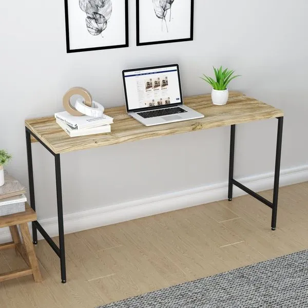 Escrivaninha Mesa Escritório Estilo Active 135cm Industrial Yescasa Carvalho Carvalho