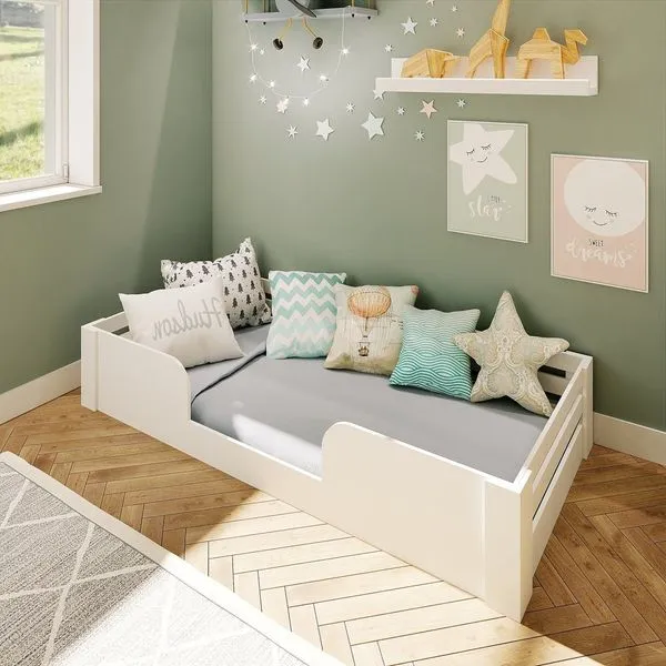 Cama Infantil Montessoriana Solteiro Liz Casatema Branco