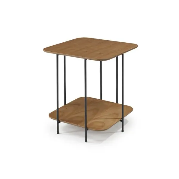 Mesa de Apoio Industrial 66 cm - Amêndoa/Preto